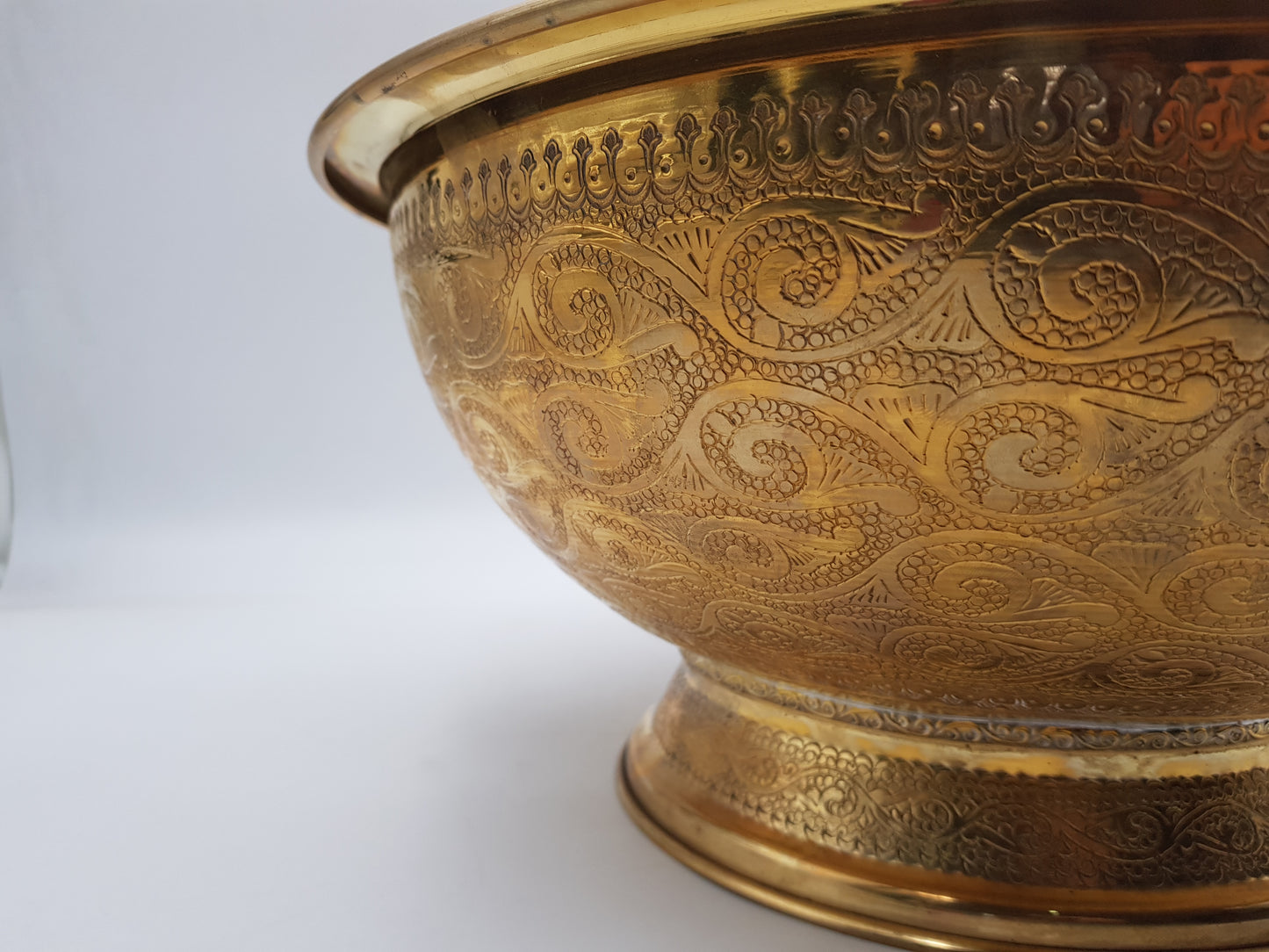 Antique Brass Drop-In Sink: Engraved Golden Brass
