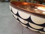 Ceramic And Brass Vessel Sink  , Round Sink 16-1/4 "