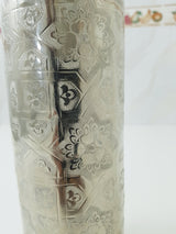 Silver toilet brush holder ; Engraved solid silver ; handmade toilet brush holder ;floor mount toilet brush holder