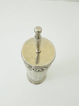 Silver toilet brush holder ; Engraved solid silver ; handmade toilet brush holder ;floor mount toilet brush holder