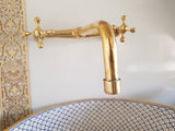 Brass Wall Mount Kitchen Faucet - Antique Brass Kitchen Faucet