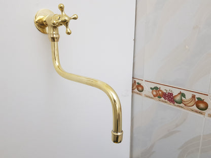 Brass Single Hole Kitchen Faucet - Single Hole Wall Mount Faucet
