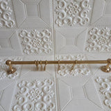 Unlacquered Brass Pot Rail with Hooks