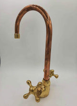 Copper and Brass Faucet with - Kitchen Bathroom Faucet - Two Handles Faucet