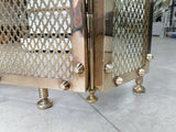 Antique Brass Fireplace Screen - Vintage Fireplace Screen