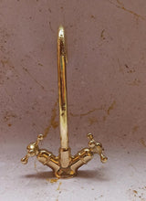 Moroccan Engraved Brass Faucet Tap,Unlacquered Brass Kitchen Faucet,Brass Wash Basin Faucet,Swan Neck Brass Faucet,Gooseneck Faucet