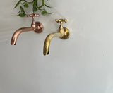 Moroccan handmade Unlaqured brass garden faucet - Moroccan brass faucet - Brass faucet .