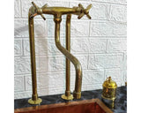 Unlacquered Brass Antique Kitchen  bridge Faucet with long Legs