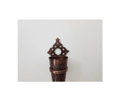 Handcrafted Toothbrush Holder, Unlacquered Solid Copper and Brass Gold Toothpaste Makeup Brushes  Holder Bath wall mounted Cup Organizer