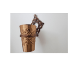 Handcrafted Toothbrush Holder, Unlacquered Solid Copper and Brass Gold Toothpaste Makeup Brushes  Holder Bath wall mounted Cup Organizer