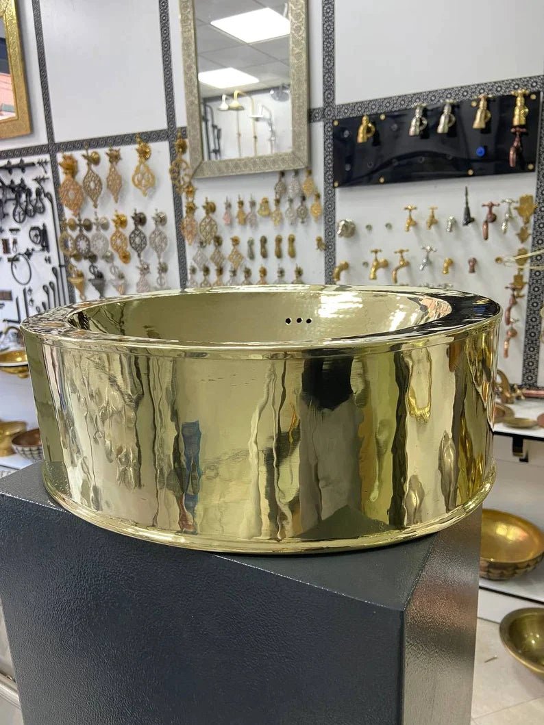 Solid Brass Bathroom sink , Handmade Brass Sink for Bathroom , Luxury Brass Sink