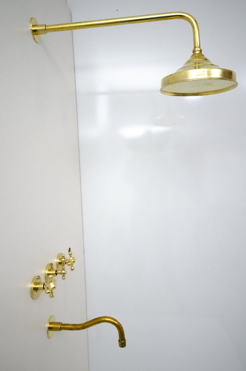 Brass Rainfall Shower Head - Brass Tub Filler