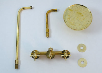 Ensemble de douche en laiton antique | Rénovation de salle de bain vintage luxueuse