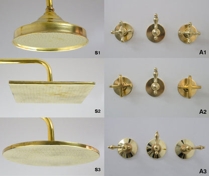 Ensemble de douche en laiton antique | Rénovation de salle de bain vintage luxueuse