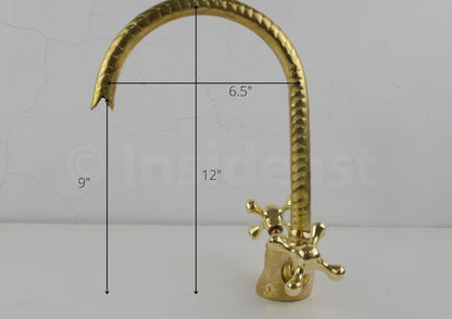 Unlacquered Brass Bathroom Faucet - Single Hole Bathroom Faucet