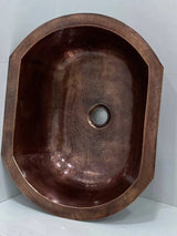 Oval Shaped Handmade Copper Sink - Perfect for Bathroom and Kitchen Renovations - Durable and Elegant Design - High-Quality Copper Material