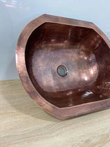 Oval Shaped Handmade Copper Sink - Perfect for Bathroom and Kitchen Renovations - Durable and Elegant Design - High-Quality Copper Material