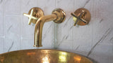 Moroccan Faucet, Wall Mounted Brass Faucet, Unlacquered Bathroom Faucet, Handmade Brass Faucet.costum faucet