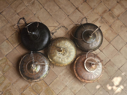 Moroccan brass pendant light