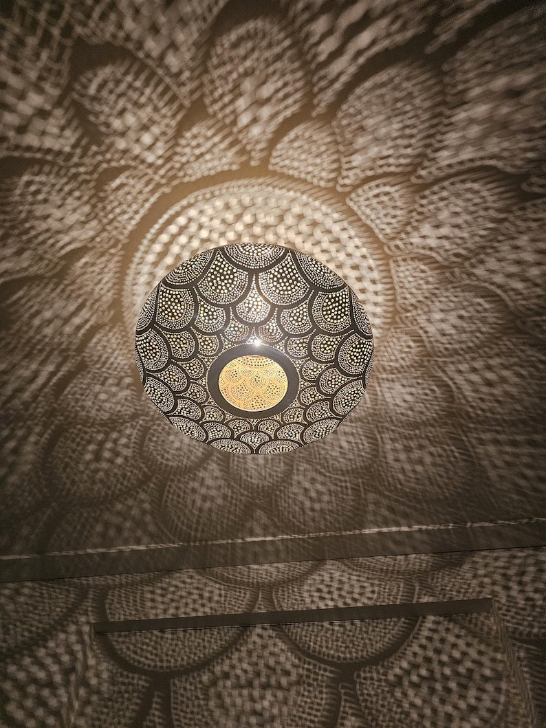 Moroccan brass pendant light