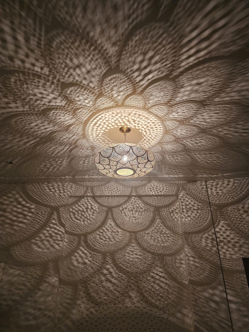 Moroccan brass pendant light