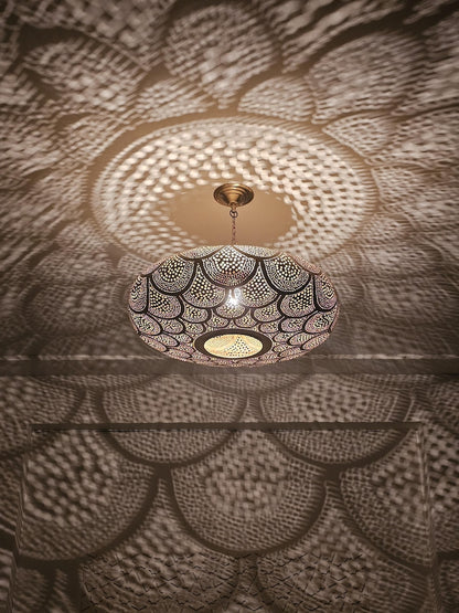 Moroccan brass pendant light