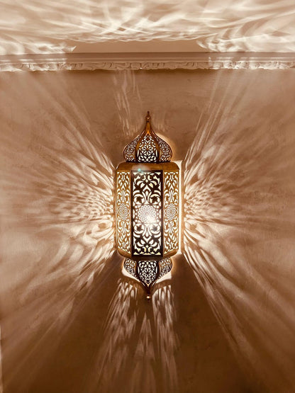 Set of 3 Elegant Moroccan Brass Wall Sconces
