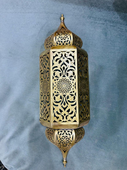 Set of 3 Elegant Moroccan Brass Wall Sconces