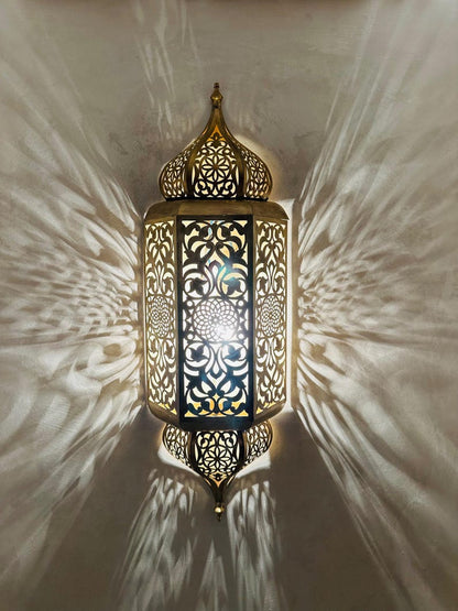 Set of 3 Elegant Moroccan Brass Wall Sconces