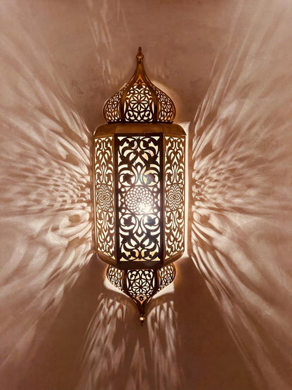 Set of 3 Elegant Moroccan Brass Wall Sconces