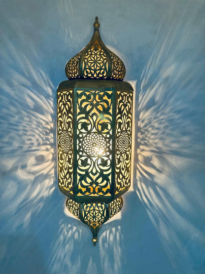 Set of 3 Elegant Moroccan Brass Wall Sconces