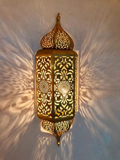 Set of 3 Elegant Moroccan Brass Wall Sconces