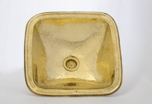 Vintage marokkanisches Einzelwaschbecken aus massivem Messing zum Einbau