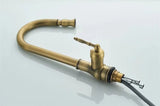 Antique Brass Pull-Out Kitchen Faucet