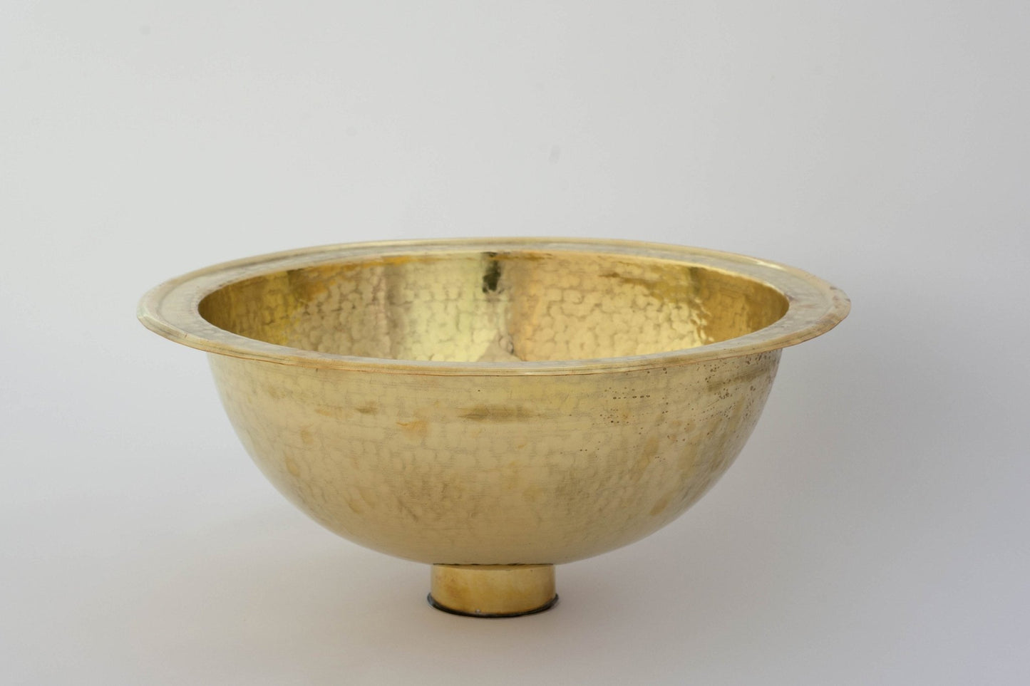 Lavabo marocain en laiton doré martelé - Lavabo rond à encastrer fait main
