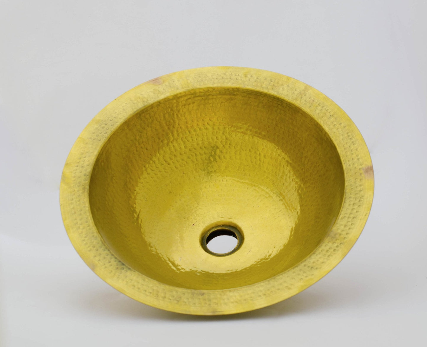 Lavabo rond encastrable en laiton doré, diamètre 41 cm, hauteur 16,2 cm