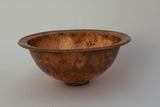 Round Hammered Copper Drop-in Sink