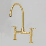 Unlacquered  Legs Bridge Faucet + sink unlacquered  strainer