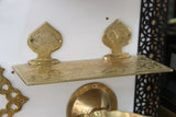 Handmade Embossed Brass Wall Mounted Moroccan Shelf