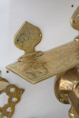 Handmade Embossed Brass Wall Mounted Moroccan Shelf
