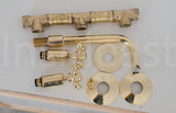 Unlacquered Brass Bathroom Faucet - Antique Brass Wall Mount Faucet
