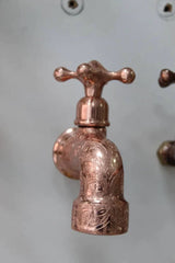 Handmade Copper Water-Tap, Moroccan Handmade Engraved Copper Finish Faucet